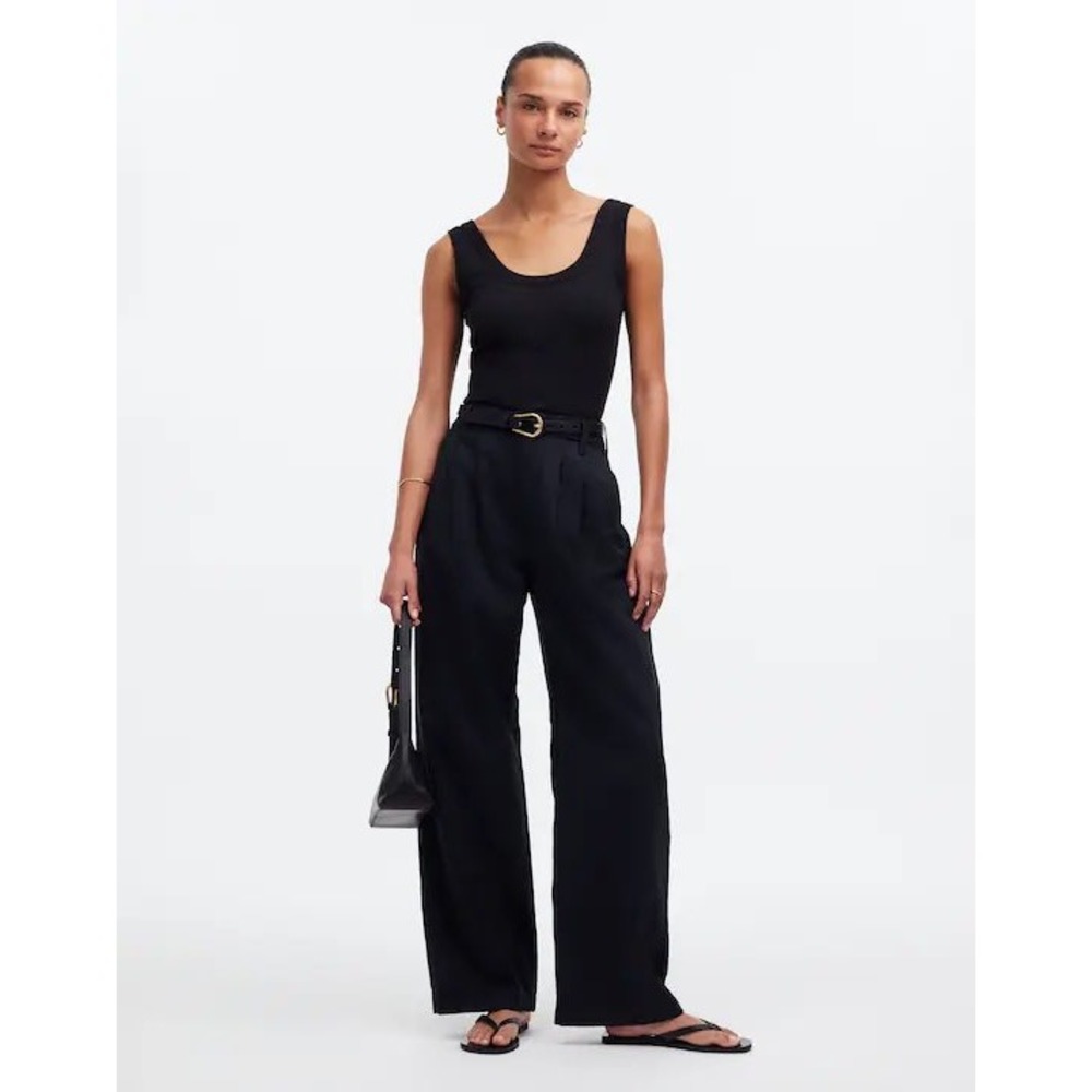 Madewell The Harlow Wide-Leg Pants True Black Size 2